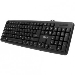 Tastatura Spacer SPKB-S62, 104 Butoane, USB, Negru